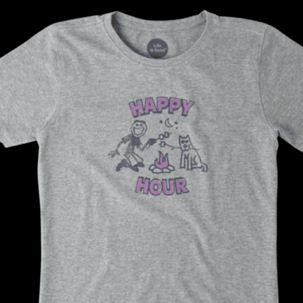 Life is good short sleeve happy hour tshirt